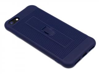 Děrovaný gumový obal s páskem na zadní straně na iPhone 7,8,SE 2020(2022) - Modrý
