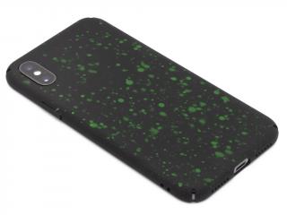 Designový obal s rozprsklou barvou na iPhone X,XS - Zelený