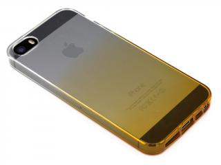 Duhový, gumový obal na iPhone 5,5s,SE - Oranžový