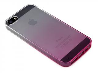 Duhový, gumový obal na iPhone 5,5s,SE - Růžový