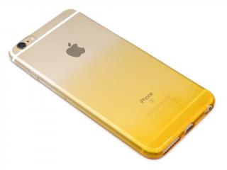Duhový, gumový obal na iPhone 6,6s - PLUS - Oranžový