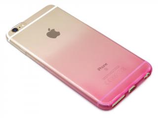 Duhový, gumový obal na iPhone 6,6s - PLUS - Růžový