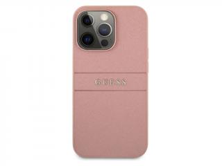 Guess PU kožený Saffiano obal iPhone 13 Pro Max - Růžový