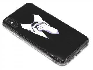 Gumový designový obal na iPhone X,XS s motivem ruka na kravatě