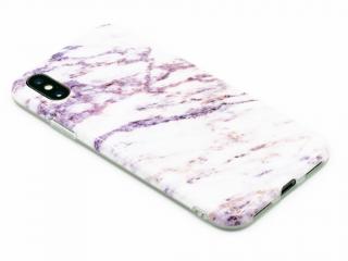 Gumový designový obal na iPhone X,XS s motivem růžový mramor