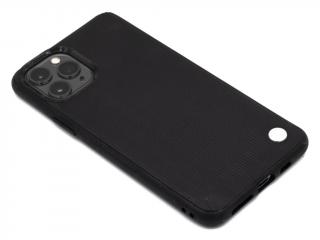 Gumový FASHION obal s vroubkovanými zády na iPhone 11 Pro - Černý