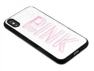 Gumový obal PINK na iPhone X,XS - Stříbrný