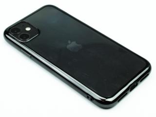 Gumový obal s lesklým rámečkem na iPhone 11 - Černý