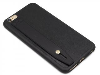 Gumový obal s páskem na zadní straně na iPhone 6,6s PLUS - Černý