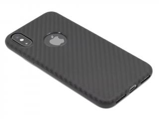HOCO Delicate Shadow obal na iPhone X,XS s motivem karbon - Černý