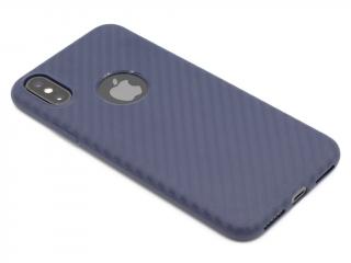 HOCO Delicate Shadow obal na iPhone X,XS s motivem karbon - Modrý