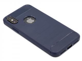 Odolný gumový obal na iPhone X,XS s výřezem na logo - Modrý