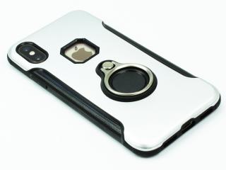 Odolný kryt s držákem pro iPhone X,XS - Stříbrný