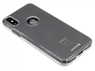 SWISSTEN gumový obal s výřezem na logo na iPhone X,XS - Průhledný