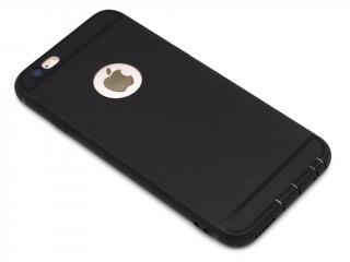 Tenký gumový obal s krytkami na spodní konektory na iPhone 6,6s - Černý