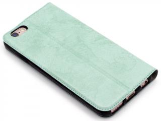 TPU kožený obal zavírací kniha na iPhone 6,6s - Světle zelený