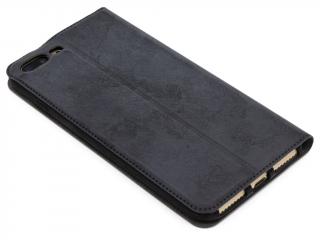 TPU kožený obal zavírací kniha na iPhone 7,8 - PLUS - Černý