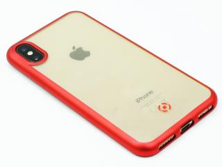 TPU pouzdro CELLY Laser - lemování s matným kovovým efektem pro Apple iPhone X/XS, červené