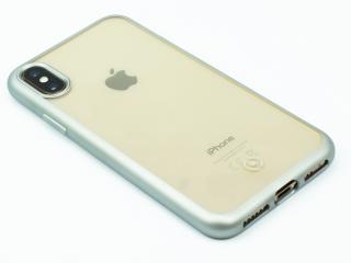 TPU pouzdro CELLY Laser - lemování s matným kovovým efektem pro Apple iPhone X/XS, stříbrné