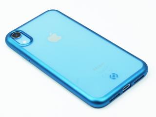 TPU pouzdro CELLY Laser - lemování s matným kovovým efektem pro Apple iPhone XR, modré
