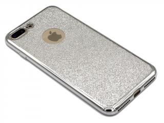 Třpytkový Gumový kryt pro iPhone 7,8 - PLUS - Stříbrný