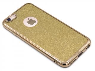 Třpytkový, gumový obal na iPhone 6,6s - Zlatý