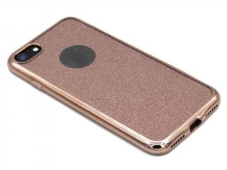 Třpytkový, gumový obal na iPhone 7,8,SE 2020(2022) - Růžový
