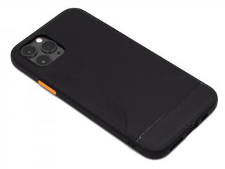Vysoce odolný FASHION gumový obal s oranžovými tlačítky na iPhone 11 Pro - Černý