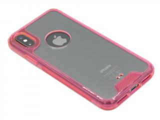 Vysoce odolný, gumový kryt na iPhone X,XS s výřezem na logo - Růžový