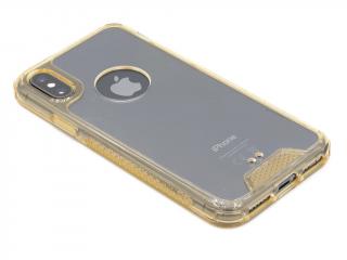 Vysoce odolný, gumový kryt na iPhone X,XS s výřezem na logo - Zlatý