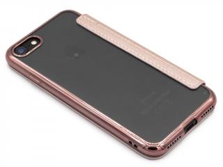 Zavírací gumové pouzdro s TPU koženou přední částí na iPhone 7,8, SE 2020 (2022) - Růžový