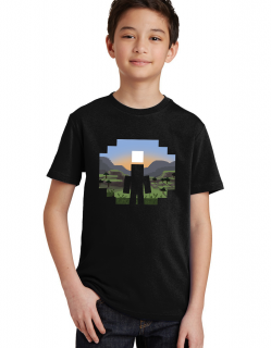 Dětské tričko Minecraft Krajina Velikost: 14 let / S