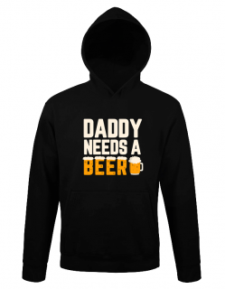 Mikina pro tatínka - Tatínek potřebuje pivo Typ: S Kapucí, Velikost: L