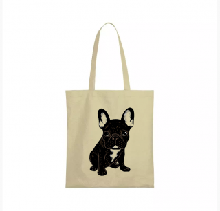 Nákupní taška roztomilý Bulldog Barva: Béžová
