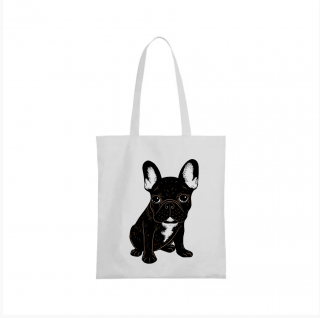 Nákupní taška roztomilý Bulldog Barva: Bílá