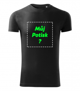 Pánské tričko s Vlastním potiskem Černé XS-3XL Přední Strana: Střední Potisk, Zadní strana: Žádný potisk