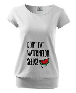 Těhotenské Tričko Nejezte melounová semínka Barva: Bílá, Velikost: XL