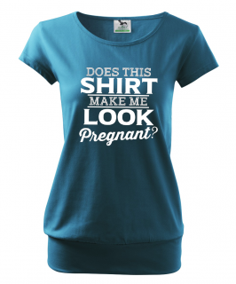 TĚHOTENSKÉ TRIČKO Vypadám v tomhle tričku těhotná Barva: Modrá, Velikost: L