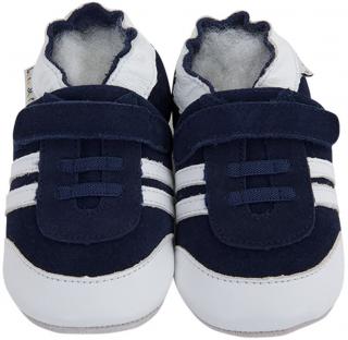 Kožené capáčky modré sneakersky LAIT ET MIEL Velikost capáčků: 12-18 měsíců