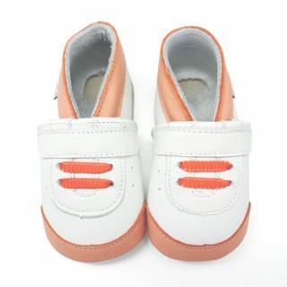 Kožené capáčky oranžové sneakersky LAIT ET MIEL Velikost capáčků: 0-6 měsíců