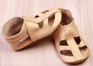 Kožené capáčky s koženou podrážkou sandálky EVTODI Velikost capáčků: 0-6 měsíců