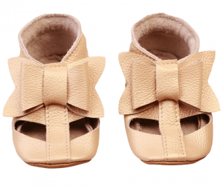 Kožené capáčky s koženou podrážkou sandálky s mašličkou EVTODI Velikost capáčků: 12-18 měsíců