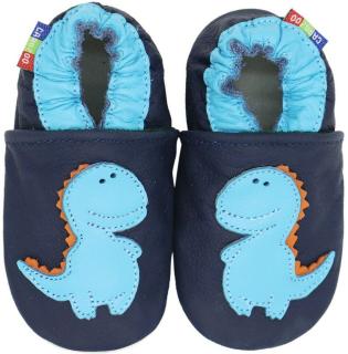 Kožené capáčky s koženou podrážkou stegosaurus CAROZOO Velikost capáčků: 4-5 let