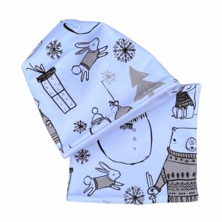 Set čepice a nákrčníku zimní radovánky Velikost capáčků: 12-18 měsíců