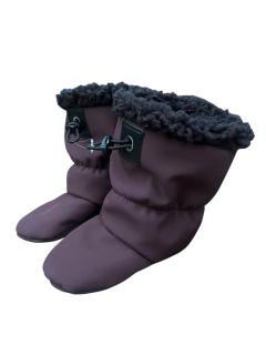 Softshellové capáčky s beránkem hnědé s brzdičkou Velikost capáčků: 3-4 roky