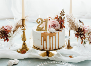 21 zlatá dortová svíčka k zapíchnutí SCU5-21-019 - Partydeco