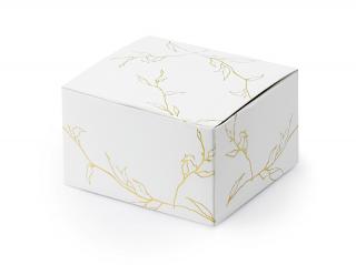 Bílé krabičky se zlatým dekorem PUDP27-008-019 - Partydeco