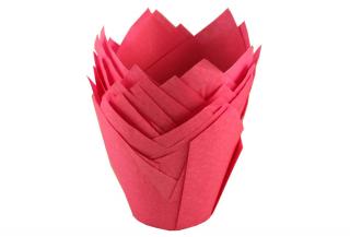 Červené cukrářské tulipánové košíčky 50ks - EU