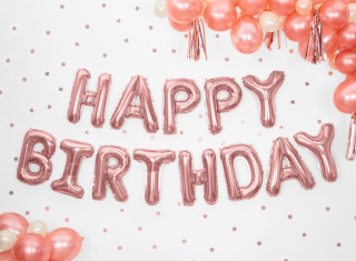 Happy Birthday růžové fóliové balónky FB6M-019R - Partydeco