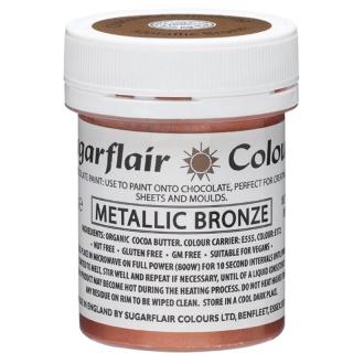 Metalická bronzová barva na kreslení na čokoládu Sugarflair - Sugarflair Colours, Anglie